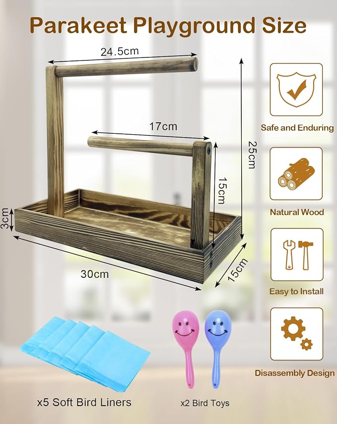 8 Pcs Small Bird Training Stand Set Portable Tabletop Birds Perch Desktop - Image 2
