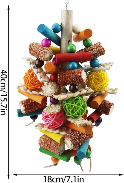 Bird Toys, Parrot Toys for Large Birds, Natural Peppered Wood African Grey - Image 5