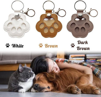 Dog Hair Keychain, Leather Pet Hair Collector Keychains, Pet Fur Keepsake Gift - Image 2