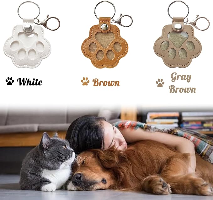 Dog Hair Keychain, Leather Pet Hair Collector Keychains, Pet Fur Keepsake Gift - Image 6