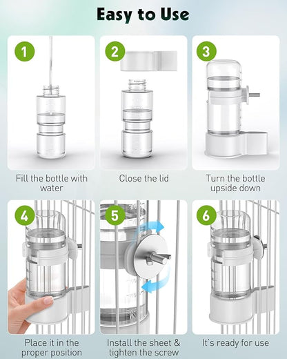 Pawfly 2 Pcs Bird Water Dispenser, Automatic Water Feeder, Plastic Cage Water - Image 5