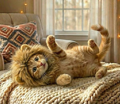 Lion Mane Costume for Cats - Image 3