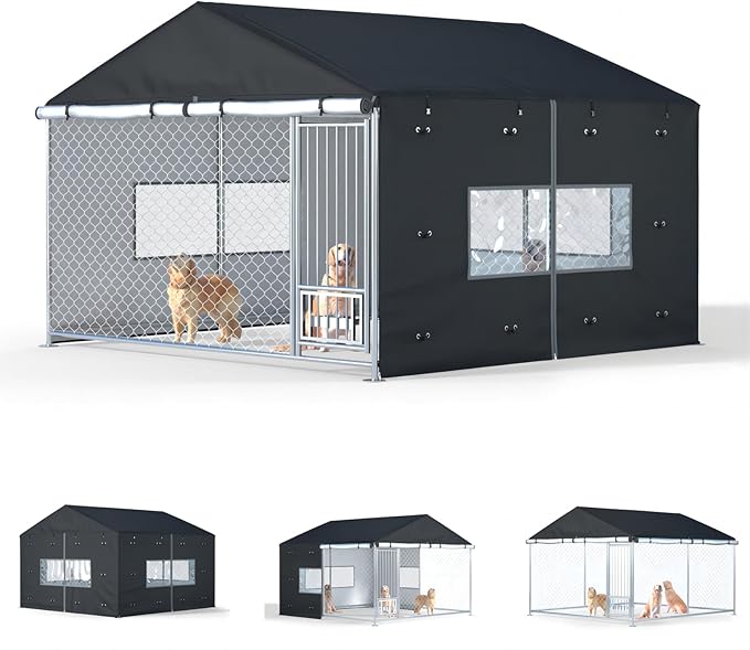 Outdoor Dog Kennel Cover Full Coverage by LYBOSH