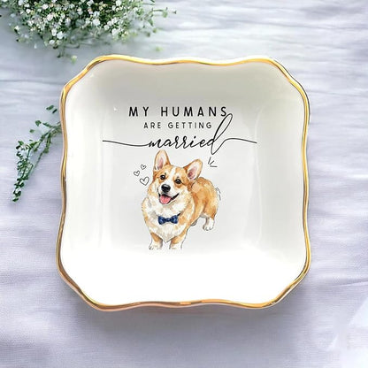Custom Pet Portrait Watercolor Ring Dish, My Humans Are Getting Married Jewelry - Image 2