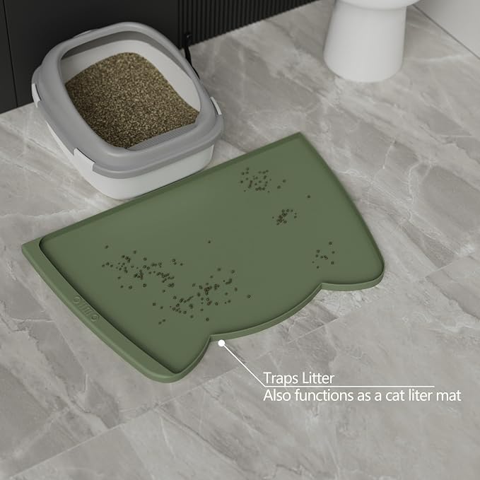 OHMO Dog Food Mat w/Residue Collection Pocket Silicone Pet Feeding Mat - Image 7