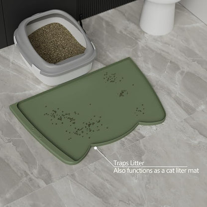 OHMO Dog Food Mat w/Residue Collection Pocket Silicone Pet Feeding Mat - Image 7