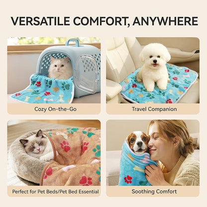 LINENLUX 1 Pack 3 Blankets Super Soft Fluffy Premium Fleece Dog Blankets - Image 3