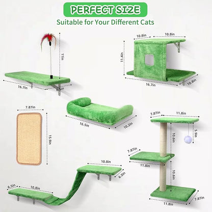 Cat Wall Shelves, 6 in 1 Cat Wall Furniture Set - Image 2