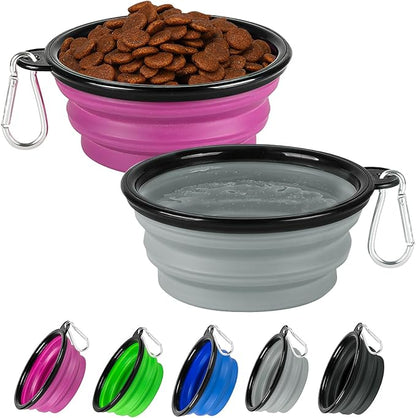 Collapsible Dog Bowl 2 Pack, Dog Water Bowls by HOSCAPE