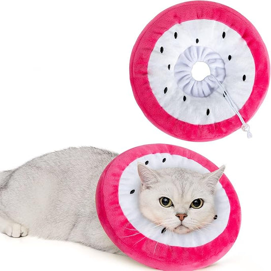 ANWA Adjustable Cat Cone Collar Soft, Cute Cat Donut Collar After Surgery by ANWA