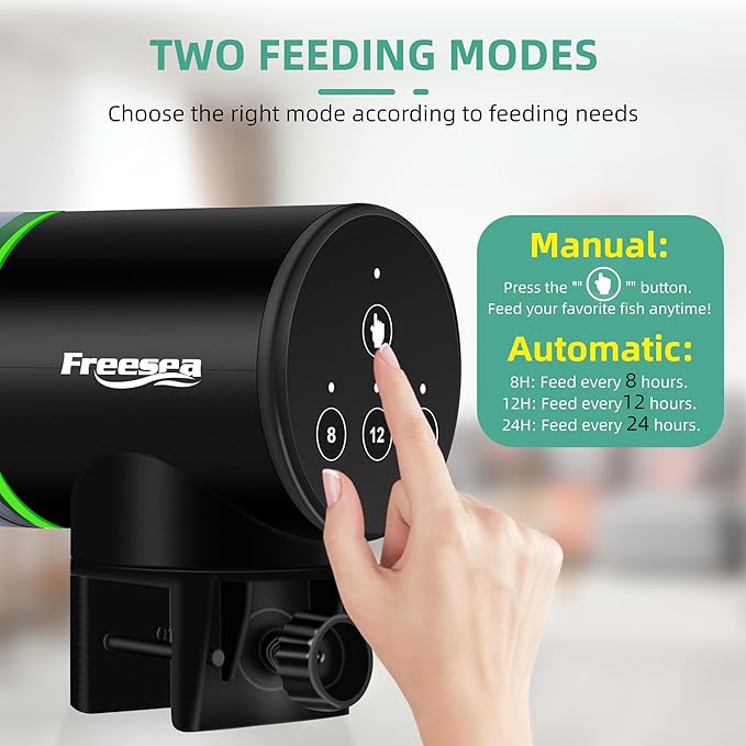 FREESEA Aquarium Automatic Fish Feeder: Rechargeable Auto Fish Food Dispenser - Image 2