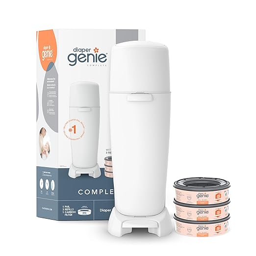 Diaper Genie Complete Pail | Includes 3 Refills that hold up to 810 by DiaperGenie