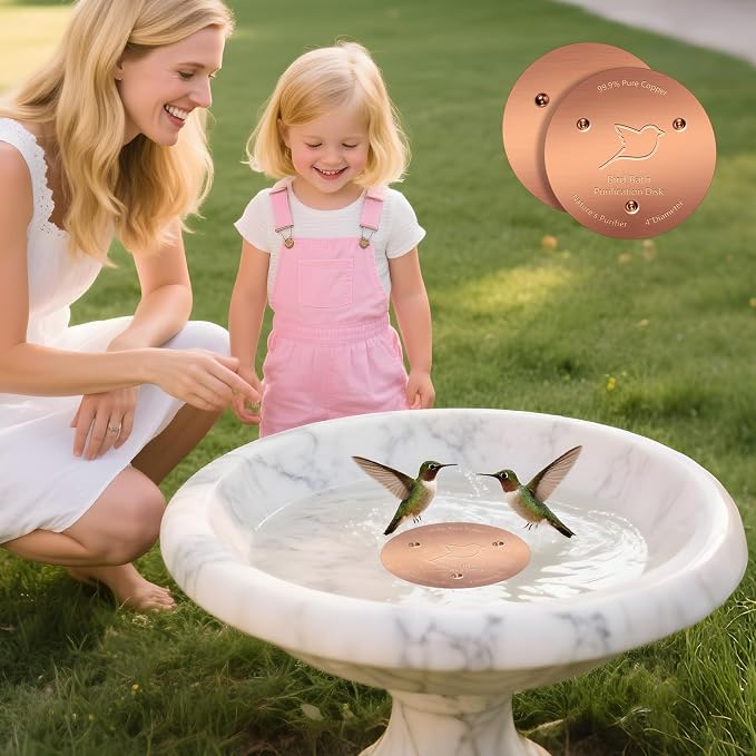 NNG 2 Pack Bird Bath Copper Disk, 1mm Thick Reinforced 99.9% Pure Copper Bird - Image 7