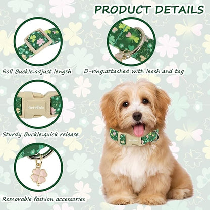 St. Patrick's Day Dog Collar, Adjustable Spring Cotton Collars Gifts - Image 3