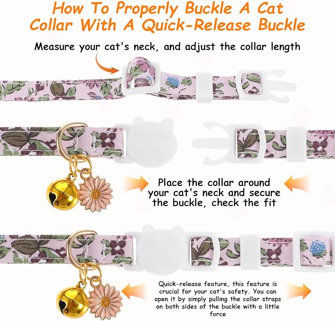 2 Pack Cotton Breakaway Cat Collars - Image 3