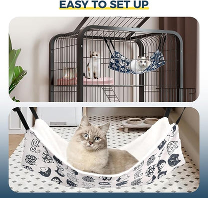 Cat Hammock for Cage Hanging Reversible 2Pack, Pet Hammock Bed Adjustable - Image 7