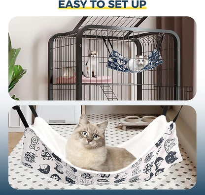 Cat Hammock for Cage Hanging Reversible 2Pack, Pet Hammock Bed Adjustable - Image 7