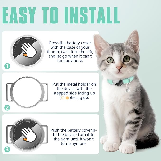 AirTag Cat Collar, Ultra Elastic Cat Tracker Collar, Airtag Holder Compatible - Image 4