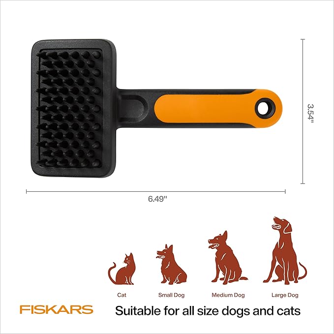 Fiskars Pet, Cat and Dog Brush, Fine Bristles & SoftGrip Handle - Image 6