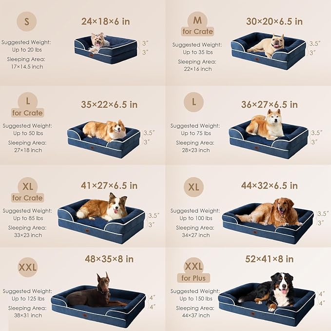 EHEYCIGA Egg-Crate Memory Foam Dog Bed, Waterproof, Large 41 x 27 x 6.5 inches - Image 2
