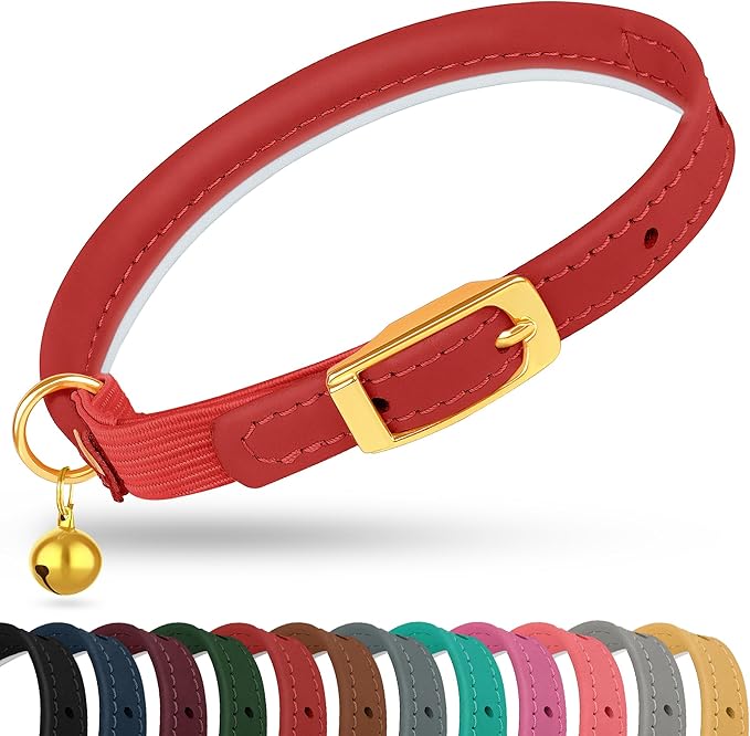 OOPSDOGGY Rolled Leather Cat Collar by OOPSDOGGY