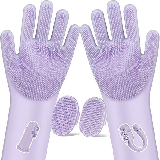 6PCS Pet Grooming Kit for Dogs, Cats and Horses | Dog Washing Gloves | Dog Bath by Augwind
