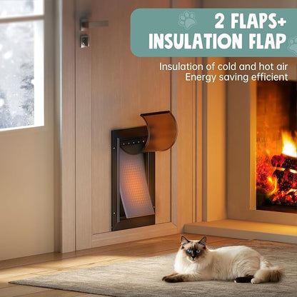 All Aluminum Cat Door Interior Door Black 3 Flaps, - Image 4