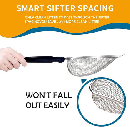 Cat Litter Scooper with Holder, Sturdy Litter Cleaner Corner Shovel, Stainless - Image 5