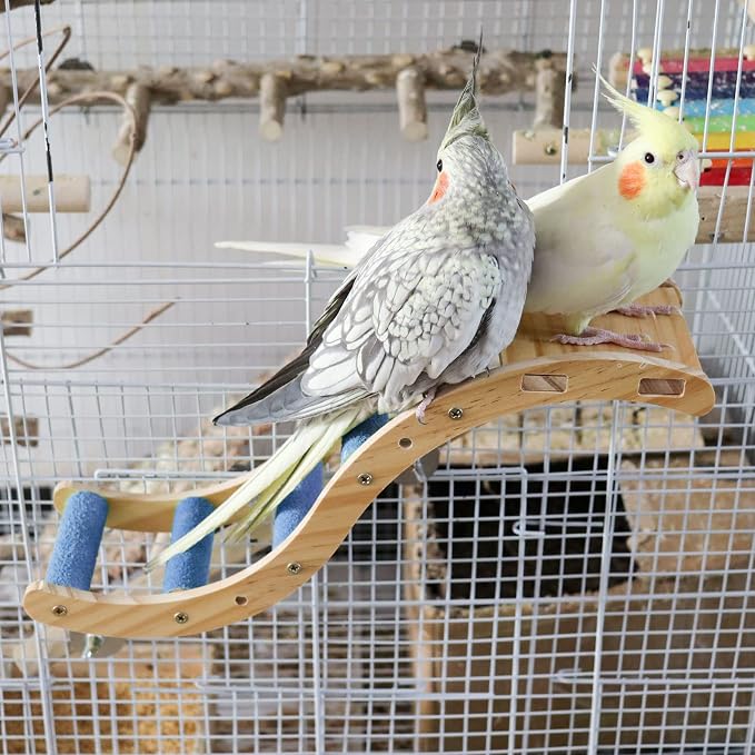 Bird Ladder Bridge, Wooden Pet Parrot Hamster Climbing Ladder Toys, Pet Bird - Image 2