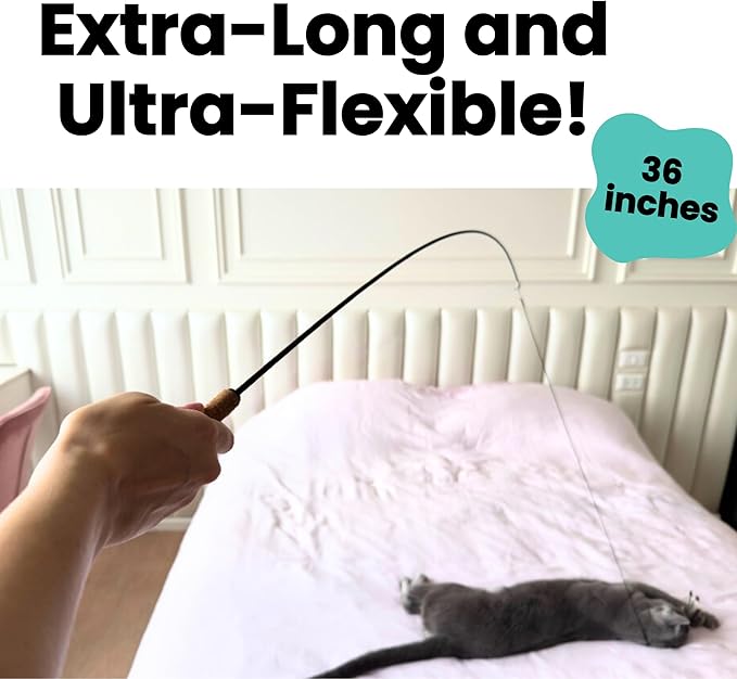 Forever Stick - The Unbreakable Cat Wand Toy, Extra Long Durable Cat String Toy - Image 7