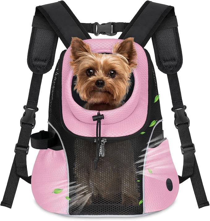 WOYYHO Pet Dog Carrier Backpack Small Dog Front Backpack Ventilated Mesh Dog by WOYYHO