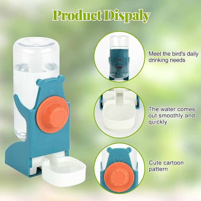 Rypet No Mess Bird Water Feeder Dispenser Set Automatic Bird Feeder Transparent - Image 3