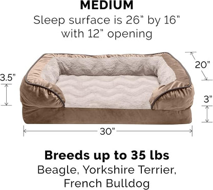 Furhaven Memory Foam Dog Bed for Medium/Small Dogs w/ Removable Bolsters & - Image 2