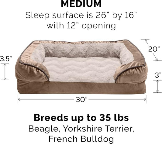 Furhaven Memory Foam Dog Bed for Medium/Small Dogs w/ Removable Bolsters & - Image 2