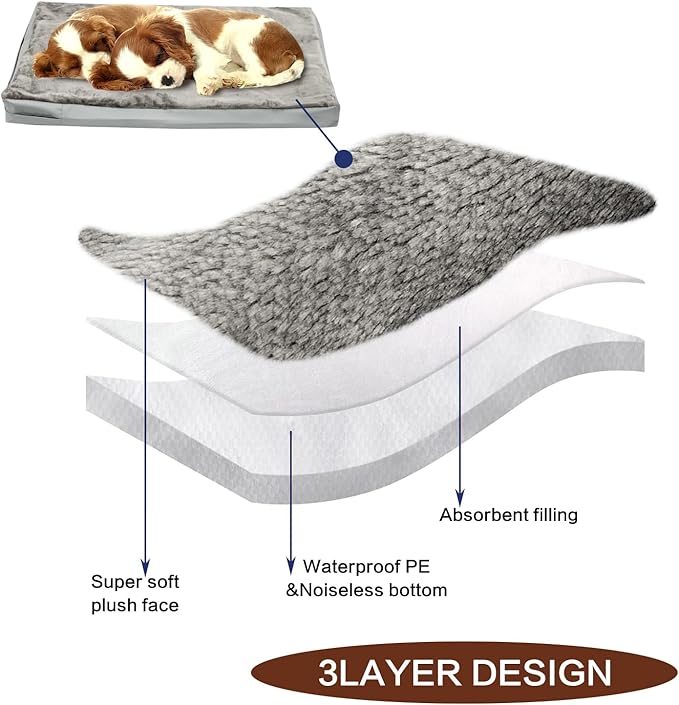 Waterproof Dog Bed Cover, Washable Removable Pet Dog Crate Pad Replacement Cover - Image 3