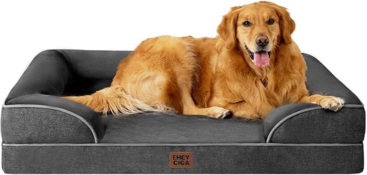 EHEYCIGA Orthopedic Dog Beds for Large Dogs, Waterproof Memory Foam Large Pet by EHEYCIGA