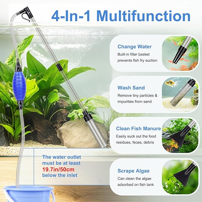 fishkeeper Quick Aquarium Siphon Pump Gravel Cleaner - Image 2