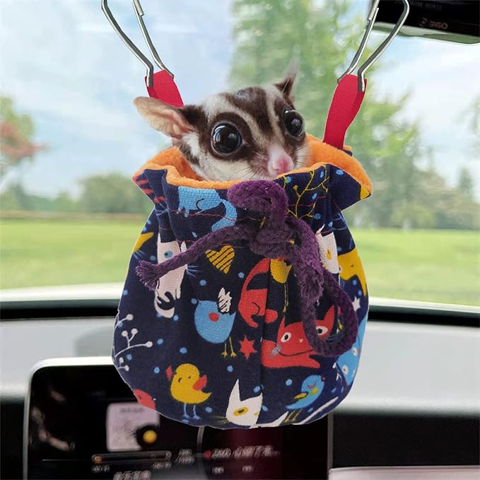 Dnoifne Sugar Glider Hanging Bed House, Sugar Glider Hamster Sleeping Pouch - Image 5