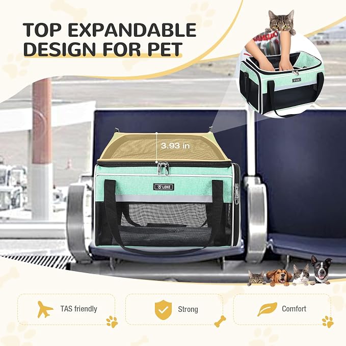 Lekereise Top-Expandable Pet Carrier 17x11x9.5 Inch Alaska Hawaiian Airline - Image 5