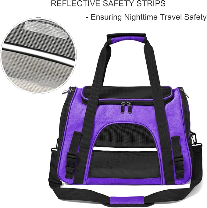 Dog Cat Carrier Soft for Small Pet Up to 16 Lbs TSA Airline Approved Travel - Image 5