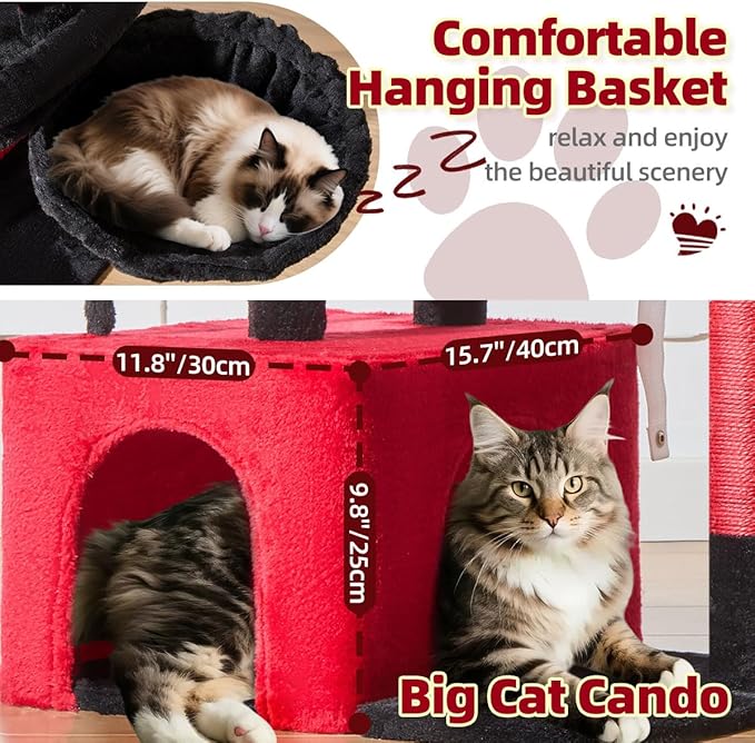 Taoqimiao MS043BR Cat Tree, 32.2-Inch Cat Tower - Image 4