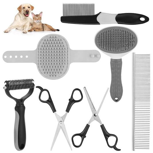 Pet Grooming Kit – Shedding Slicker Brush & Bath Massage Tool by Aiolpy
