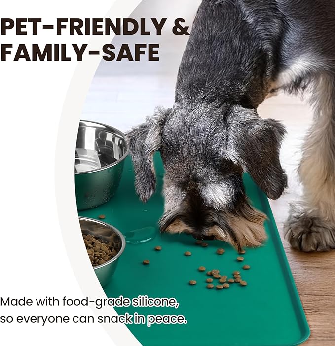 VIVAGLORY Dog Food Mat Flexmat Dog Bowl Mat, Placemat Food Tray - Image 3