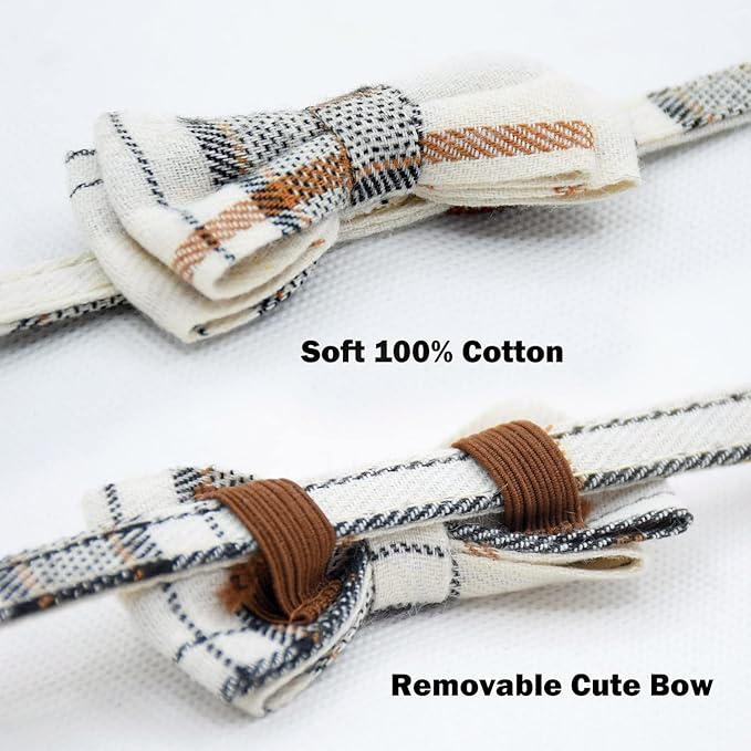 Cat Collar Breakaway with Bell and Bow Tie, Plaid Design Adjustable Safety - Image 6