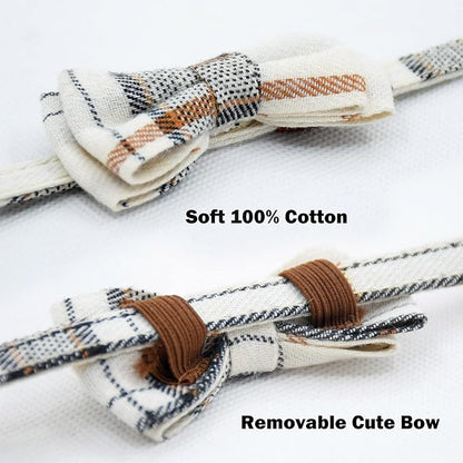 Cat Collar Breakaway with Bell and Bow Tie, Plaid Design Adjustable Safety - Image 6