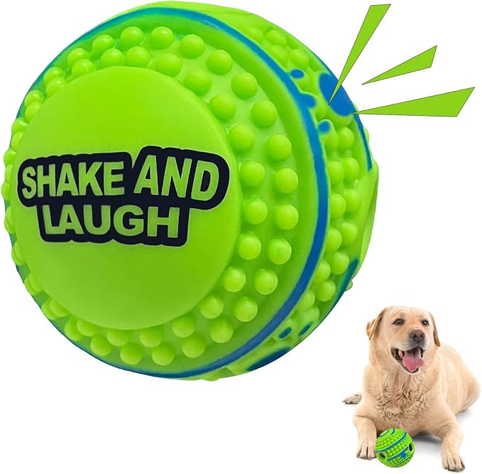 Spiky Interactive Dog Toys Ball, Shaking by SHAKEANDLAUGH