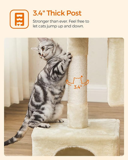 Feandrea Cat Tree, 33.1-Inch Cat Tower, Plush Condo - Image 7