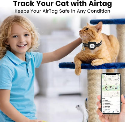 Cat Collar with AirTag Holders, Reflective Breakaway Safety Collars, Bells and - Image 3