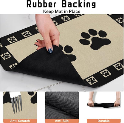 Absorbent Pet Dog Bowl Mat for Food and Water, Pet Cat Food Feeding Mat - Image 4