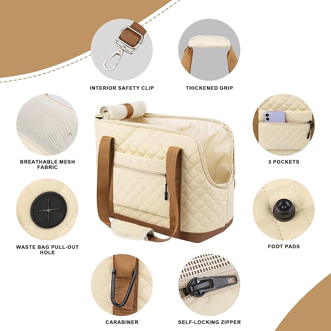 Dog Purse Carrier for Small Dogs, Soft Sided Pet Carrier - Image 4